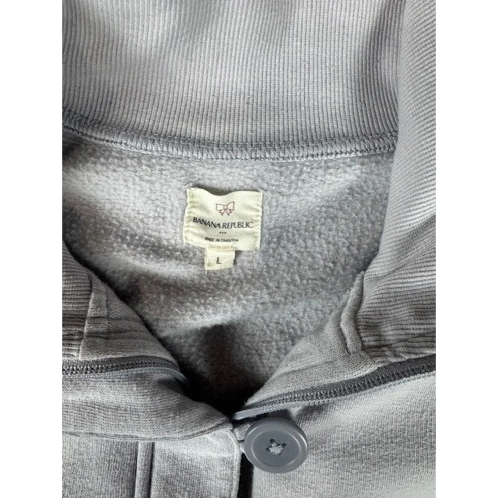 Banana Republic Women's L Button Front Fleece Sweatshirt Jacket Casual Outerwear